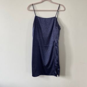 Pattern navy mini dress